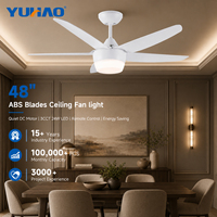 Ventilador de Techo de 48 Pulgadas con 5 Aspas de ABS, Motor BLDC, Control Remoto, para Sala de Estar y Comedor, Fabricación OEM ODM