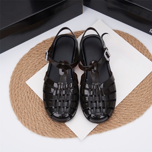 Sandales romaines respirantes et imperméables en PVC pour femmes, semelle plate en EVA, chaussures de plage à séchage rapide, tongs décontractées d'été pour femmes - Product Image 3