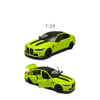 Modèle de voiture en alliage moulé sous pression HMB Diecast 1:24 officiellement autorisé BMW M3 CS LCI avec son et lumière, portes ouvrables, jouet à tirer en arrière