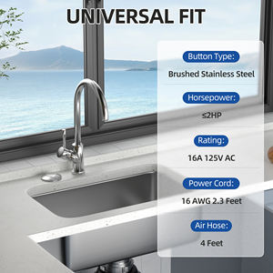 ชุดสวิตช์อากาศกําจัดขยะปุ่มสวิตช์อากาศสแตนเลสแปรงปุ่มกําจัดขยะพร้อมสายไฟ 16 AWG - Product Image 6