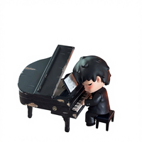 Figurine de collection Hirono Pianist en PVC, ornement de collection pour bureau. Chaque boîte contient 1 ensemble de figurines complètes.
