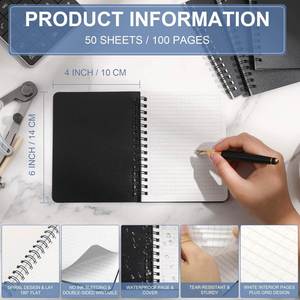 Carnet personnalisé en cuir rigide avec reliure spirale thermique PP dépolie, motif quadrillé, étanche, taille sur mesure, vente en gros, Chine - Product Image 2