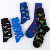 Bonypony – chaussettes drôles et amusantes pour hommes, motif Animal Cool et coloré, longues chaussettes en coton pour robe heureuse