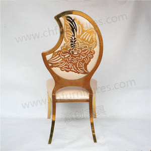 Yeni stil altın kaplama hilal şeklinde Modern olay paslanmaz çelik düğün sandalyesi - Product Image 3