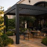 Pavillon en aluminium à persiennes Jiake avec toit bioclimatique réglable pour les projets d'utilisation en extérieur de restaurants, jardins et terrasses