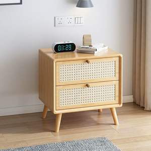 Nordic Simple Modern Solid Wood <strong>Mini</strong> Wooden Storage Cabinet Cherry Color Silent Style 2 <strong>Drawers</strong> Living Room Furniture - Product Image 5