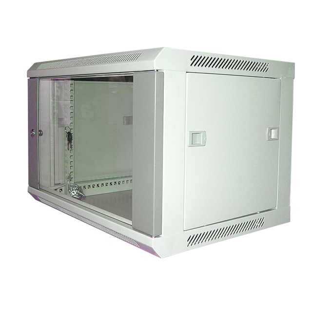 YNCO 9U Wall-Mounted Network 600*450 Grey 7035 19-Inch Steel Server Rack Glass Door Data Center IP20 Protection 1000kg Static