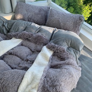 IDOTEX luxe 4 pièces ensemble de literie nouveau <span class=keywords><strong>rose</strong></span> Boho imprimé oreillers couette avec oreilles de <span class=keywords><strong>lapin</strong></span> en peluche moelleux luxe couette couvre - Product Image 2
