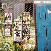Juego de Letreros Metálicos Divertidos de Gallinas y Gallos, Decoración Retro para Pared de Granja o Establos, para el Hogar