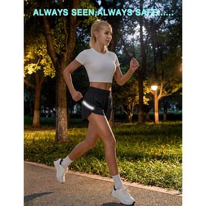 Pantalones Cortos Deportivos FOXA para Mujer, Cintura Alta, 2 en 1, Estilo Delfín, para Correr, con Bolsillo con Cierre, Secado Rápido, para Yoga - Product Image 2