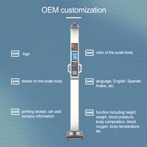 Medizinische Körperfettwaage Mechanisch Stahl 300kg mit Größenmessung BMI Ultraschall LCD-Touchscreen OEM/ODM für Krankenhäuser - Product Image 4