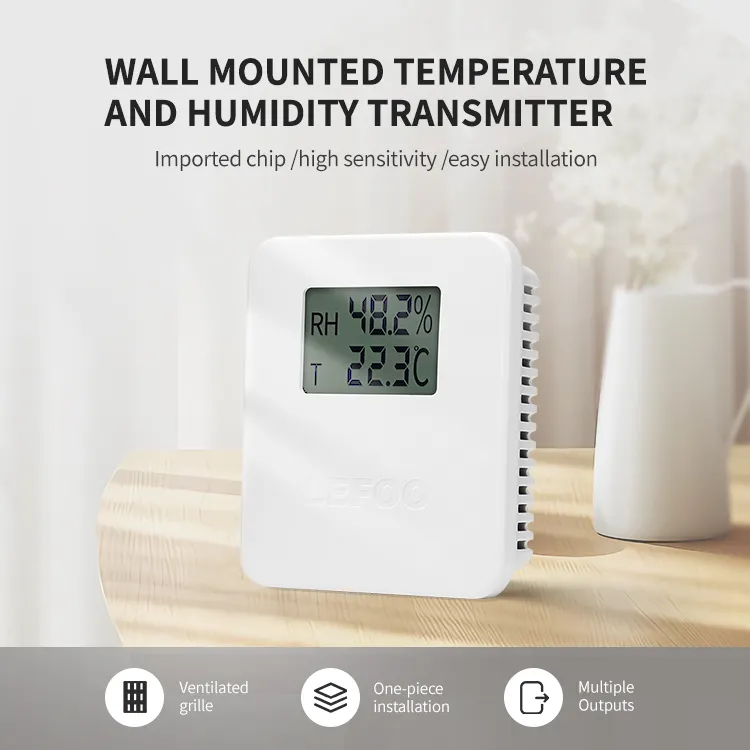 LEFOO室内温度および湿度センサー送信機 (ディスプレイ付き)