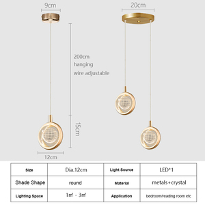 Offre Spéciale luxe créatif Simple cristal <span class=keywords><strong>petit</strong></span> rond acrylique Led suspendu éclairage cercle lustres lampes suspendues lampes modernes - Product Image 2