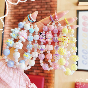 クリエイティブ アニメ キャラクター ビーズ 携帯電話チェーン キーホルダー かわいい フィギュア ペンダント 子供 女の子 ギフト アニメ キーホルダー おもちゃ バックパック アクセサリー - Product Image 1