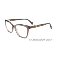 Monture de lunettes optiques œil-de-chat en acétate, chic et luxueuse, transparente, multicolore, avec charnière à ressort flexible, tendance