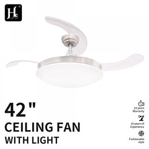 Mute Design Professional Indoor Home Living Room 36 Inch 42 Inch Retractable Invisible BLDC Motor Led <b>Ceiling</b> <b>Fan</b> With Light - Product Image 3