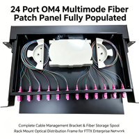 Panneau de brassage à fibre optique coulissant 1U pour montage en rack, OM4 LC Duplex 24 ports, pour câblage de centre de données