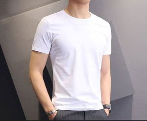 OEM/ODM Customized 200G Heavyweight Cotton <b>Short</b> <b>Sleeved</b> for <b>Men</b> Seamless Solid <b>White</b> & Black Blank T <b>Shirt</b> - Product Image 4