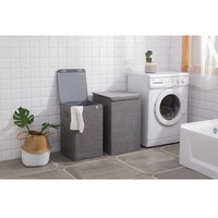 Panier à linge sale pliable boîte de rangement en tissu coton et lin grand panier à linge lavable sac à linge ménager