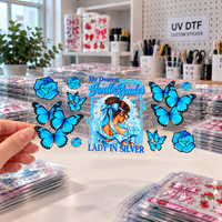 Offre Spéciale – Autocollants pour Gobelets en Verre 16oz à Motifs Dessin Animé, Transfert Facile, Résistants aux UV, Wraps UV DTF pour Tasses 16oz
