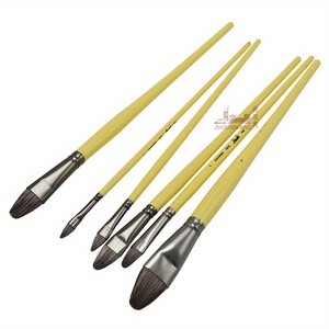 Lot de 6 pinceaux professionnels en forme de <span class=keywords><strong>noisette</strong></span> pour peinture acrylique, huile, aquarelle et gouache – Fournitures d'art - Product Image 6