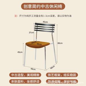 Dining Chair Upholstered Green Seat Metal Frame Wooden <b>Backrest</b> For Dining Room - Product Image 5