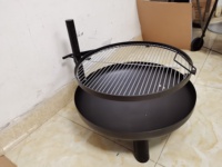 Nouveau design d'extérieur 70cm Grille de cuisson Foyer Bol à feu à bois