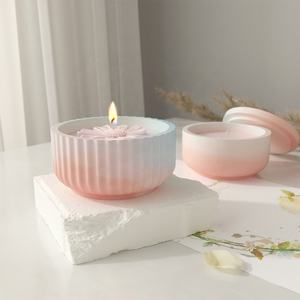 แม่พิมพ์ซิลิโคนพร้อมฝาปิดสำหรับตกแต่งบ้านถ้วยขี้ผึ้งทำจากยางเรซิน DM981ลายทางทรงกลม - Product Image 6