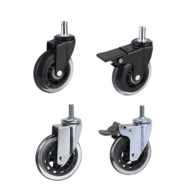Office Chair Desk 25mm Furniture Single Wheel Load 50kg Casters Silent 2inch 2.5inch 3 Inch Transparent Silent Pu Caster Wheel