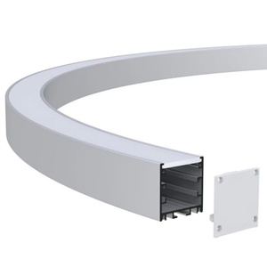 Lámpara Colgante LED Personalizada para Oficina, Lámpara de Techo LED de Aluminio con Forma Ovalada y Circular - Product Image 1