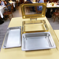 Set Perlengkapan Pemanas Makanan Buffet Emas Mewah Harga Spesial MIAOCAI Rectangle dari Stainless Steel untuk Pesta Pernikahan