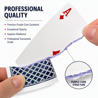 Cartes à jouer Guan Dan personnalisées haut de gamme pour entreprises, marque Senhai Group, papier cartonné 310 g/m² à âme violette, finition lin