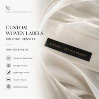 Étiquette tissée personnalisée en polyester pour vêtements, jacquard damassé haute densité 70D, rouleau de col pour vêtement, fabricant d'étiquettes privées, usine