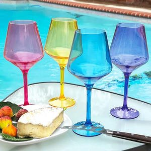 Topnovo Verres à vin en <span class=keywords><strong>plastique</strong></span> incassables de 16 oz avec tige Pinic et cadeau <span class=keywords><strong>Verre</strong></span> à vin réutilisable sans BPA pour la fête - Product Image 6