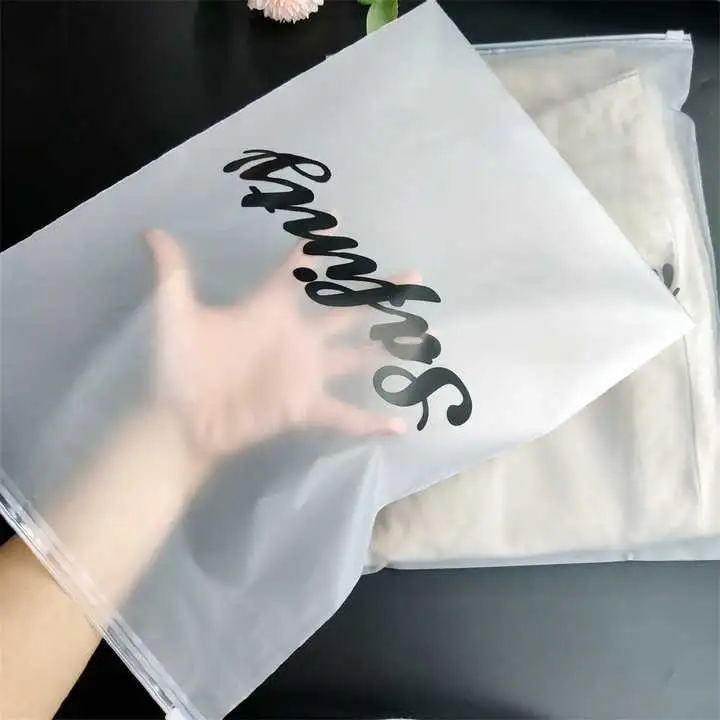 Kunden spezifisch bedruckte Verpackungs tasche T-Shirt Kleidung Verpackung Schieber Druck verschluss Tasche Kleidung Kunststoff Reiß verschluss tasche