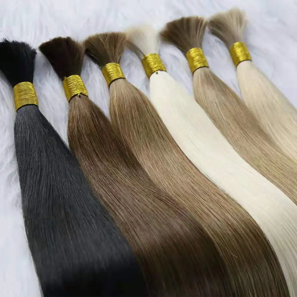 Wholesale Bulk Hair Extensions Russian Virgin Remy Black Brown Blonde Hair Bulk