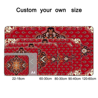 Tapis de souris gaming rétro, tapis de bureau antidérapant en caoutchouc, imperméable, style bohème vintage, grandes bords cousus, sublimation