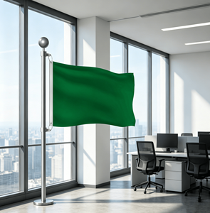 Drapeau rectangulaire personnalisable Yabee en polyester vert, durable, résistant aux intempéries, écologique, impression par sublimation couleur pour fêtes - Product Image 3
