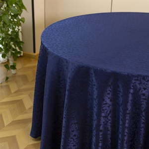 Thick Burgundy 108 Inch Round Jacquard Floral Polyester Eco-Friendly Waterproof Reusable Wedding Home Party <b>Tablecloth</b> - Product Image 1