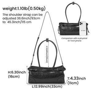 DUJIANG Fabrikası Özel Üretim Hakiki Deri Kadın Çantası Günlük Kullanım El Çantası Premium Çok Yönlü Üst Kalite Sığır Derisi Omuz Çantası - Product Image 3