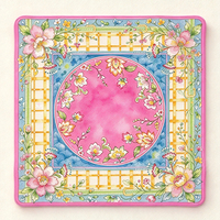 Tapis de table de mahjong en caoutchouc à motif floral aquarelle élégant, imprimé sur mesure, antidérapant, décoratif, carré, pour 4 joueurs