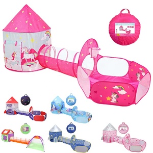 Tienda de campaña 3 en 1 para niños, PISCINA DE BOLAS, juguetes con túnel para gatear, tiendas <span class=keywords><strong>tipi</strong></span> plegables portátiles para niños, juego para interiores y exteriores - Product Image 2