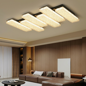 Contemporary Pendant Fan Light LED Switch Control 3500K Warm White Acrylic Cover Wood Base <b>Suspended</b> Design Living Room 3-Year - Product Image 1