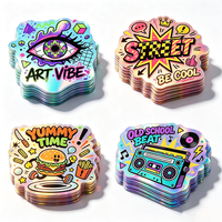 Autocollants en vinyle PVC personnalisés avec logo imprimé en relief brillant UV TEDDY, solution d'autocollants de Noël de dessin animé