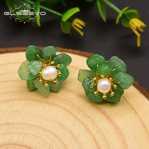 Boucles <span class=keywords><strong>d</strong></span>'oreilles en <span class=keywords><strong>argent</strong></span> Sterling 925, boucles <span class=keywords><strong>d</strong></span>'oreilles à fleurs en pierre naturelle pour femmes, cadeau <span class=keywords><strong>d</strong></span>'anniversaire pour filles, boucles <span class=keywords><strong>d</strong></span>'oreilles en perles, bijoux à la mode - Product Image 4
