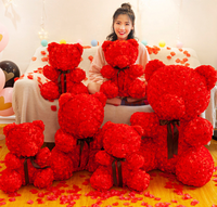 Ours en peluche géant Rose pour la saint-valentin, coussin doux en peluche, gros peluche, pour la saint-valentin, 80 CM