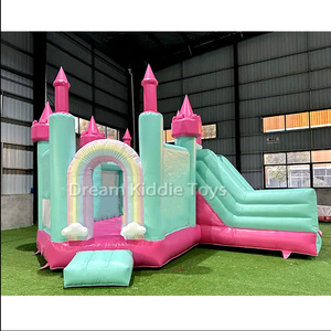 Công chúa PVC <span class=keywords><strong>Inflatable</strong></span> Combo trượt đẹp cầu vồng Jumper lâu đài cho trẻ em cho thuê bên nhảy vui vẻ nhà công viên Blower - Product Image 1