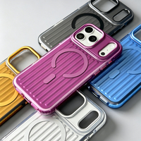 Étui de téléphone magnétique IMD de qualité JOYPORODO B338, couleur unie, pour iPhone 16/17/18 Pro, design rayé, coque de téléphone antichoc