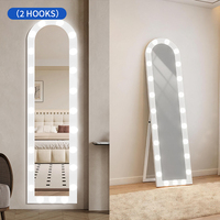 Miroir de maquillage rectangulaire Joystar Factory en bois, pleine longueur 160x40cm, avec ampoules LED intelligentes à intensité variable et interrupteur tactile