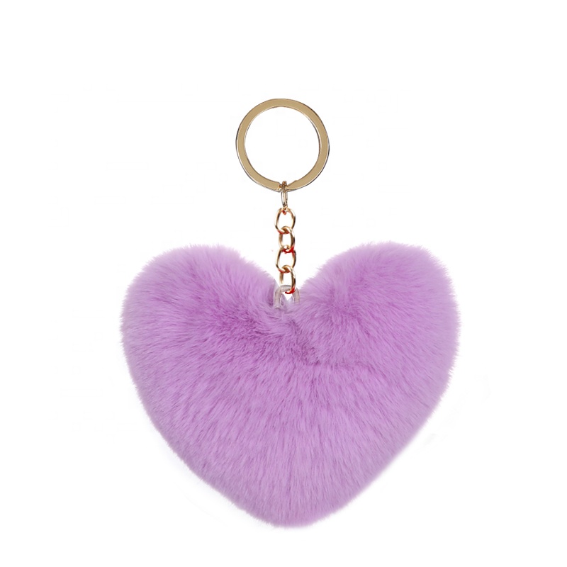 2020 рекламный мягкий милый меховой шар в форме сердца, Плюшевые Пушистые шарики, брелок из кроличьего меха, брелок с помпоном
